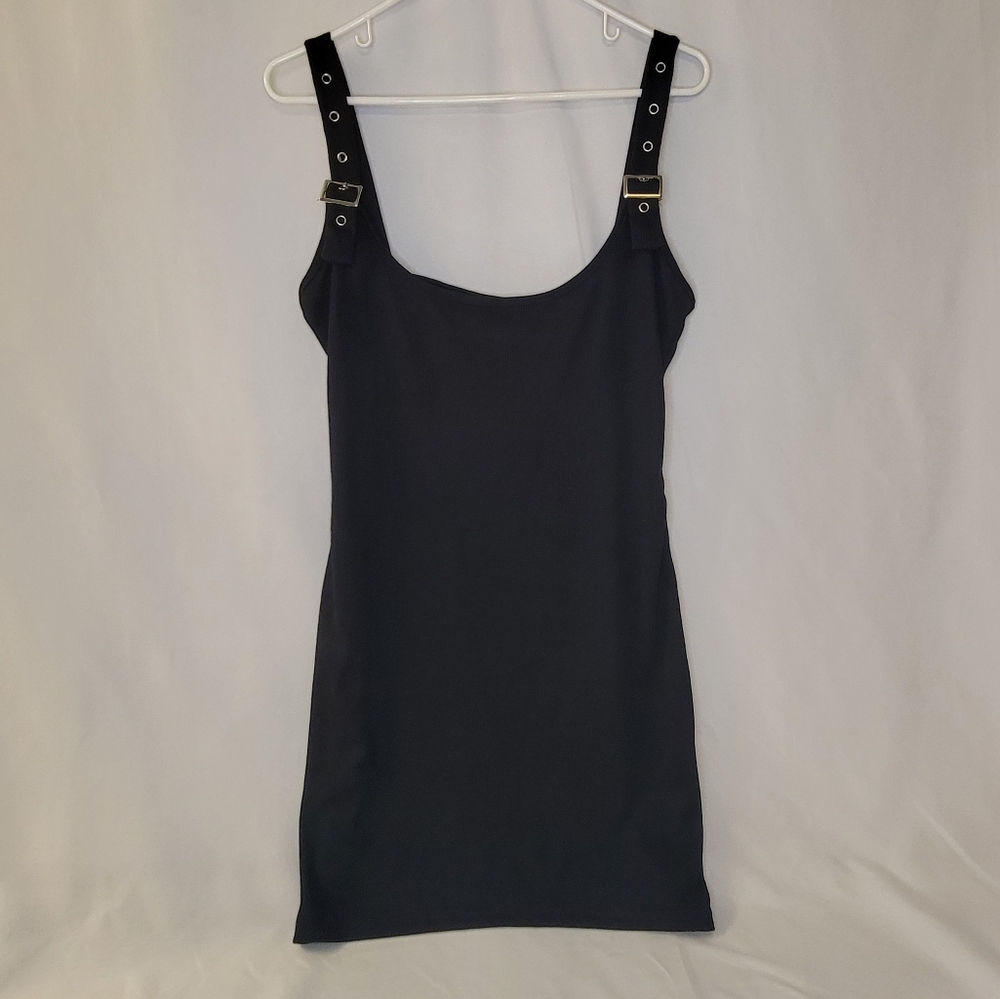 YOINS Black Mini Dress with Buckle Straps